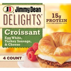 Jimmy Dean Delights Turkey Sausage Egg White & Cheese Croissant Sandwich 19.2 oz 4 Count (Frozen)