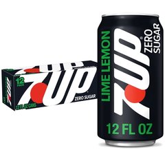 7Up Zero Sugar Lime Lemon Caffeine Free Soda 12 pk Cans 12 oz