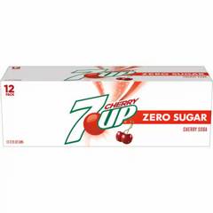 7Up Zero Sugar Cherry Flavored Caffeine Free Soda 12 pk Cans 12 oz