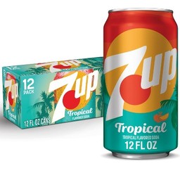 7Up Tropical Soda 12 Pack Cans 12 oz