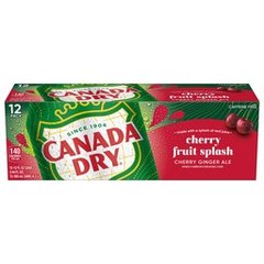 Canada Dry Fruit Splash Cherry Ginger Ale Soda, 12 fl oz cans, 12 pack