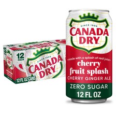 Canada Dry Zero Sugar Fruit Splash Cherry Ginger Ale 12 pk Cans 12 oz