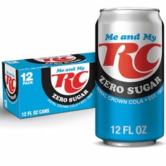 RC Cola Zero Sugar Soda 12 pk Cans, 12 oz
