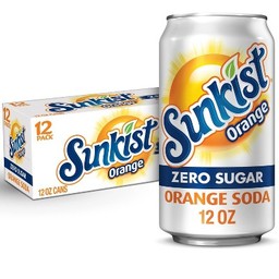 Sunkist Diet Orange Soda 12 oz Cans 12 pk
