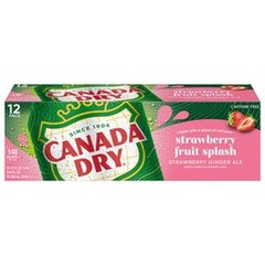 Canada Dry Fruit Splash Strawberry Ginger Ale Soda 12 pk Cans 12 oz