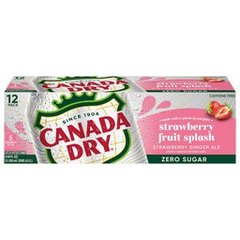 Canada Dry Fruit Splash Strawberry Ginger Ale Zero Sugar Soda 12 fl oz Cans 12 Pack 12 fl oz