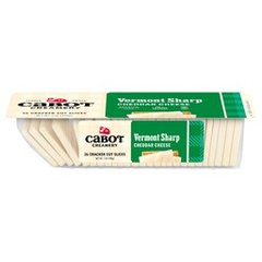 Cabot Vermont Sharp White Cheddar Cheese Cracker Cut Slices 26ct 7 oz