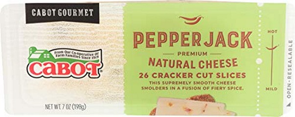 Cabot Natural Cheese Pepper Jack Cracker Cut 26ct 7 oz