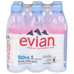 Evian Natural Spring Water Bottles