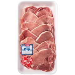 H-E-B Bone-in Center Loin Pork Chops - Texas-Size Pack, Avg. 3.7 lbs