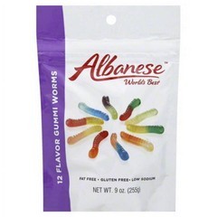Albanese Gluten Free 12 Flavor Mini Gummi Worms Candy