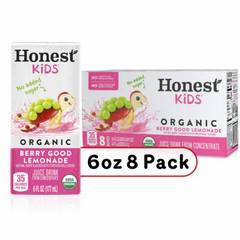 Honest Kids Organic Berry Good Lemonade Juice Drink 8 pk Boxes, 6 oz