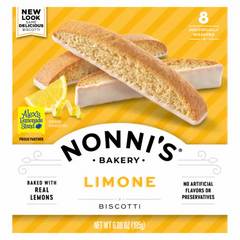Nonni's Limone Biscotti 8 Count Carton 6.88 oz 8 ea Box