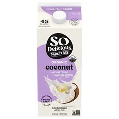 So Delicious Dairy Free Organic Unsweetened Vanilla Coconut Milk Half Gallon