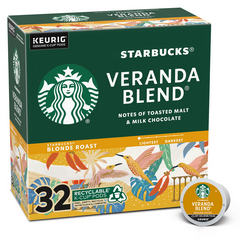 Starbucks Veranda Blend Blonde Roast Ground Coffee K Cups 32 0.42 oz ea 32 ea