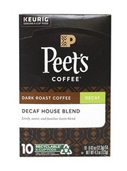 Peet's Coffee, Decaffeinated House Dark Roast Single Serve Coffee Pods - 10ct Carton