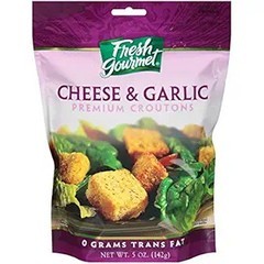 Fresh Gourmet Premium Croutons, Cheese & Garlic, 5oz Bag (Pack of 6)
