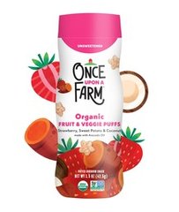 Once Upon a Farm Organic Fruit & Veggie Puffs - Strawberry, Sweet Potato & Coconut, 1.5 oz