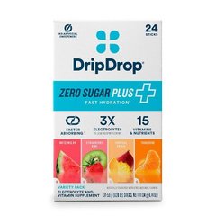Dripdrop 24ct Zero Sugar Plus Hydration - 4 Flavor Variety