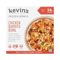 Kevin's Natural Foods 28g Protein Chicken Burrito Bowl Frozen Meal, 9.5 oz