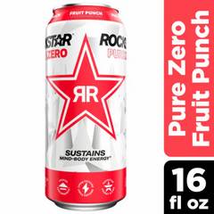 Rockstar Pure Zero Energy Drink Fruit Punch 16 fl oz