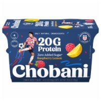 Chobani 20g Protein Lowfat Greek Yogurt Raspberry Lemon 6.7 oz 4pk