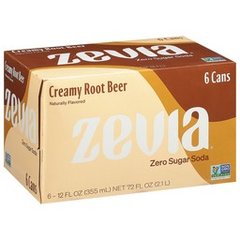 Zevia Creamy Root Beer Zero Sugar Soda Cans