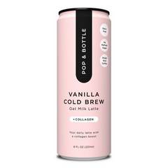 Pop & Bottle Vanilla Cold Brew Oat Milk Latte with Collagen - 8 fl oz