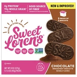 Sweet Loren's Breakfast Biscuits Chocolate Snack Bars - 1.6oz/5ct