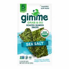 Gimme Grab & Go Roasted Sea Salt Seaweed Snacks Multipack