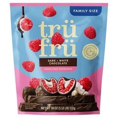 Tru Fru Frozen Raspberries - White Dark Chocolate 18 oz