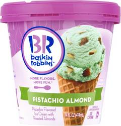 Baskin Robbins Ice Cream Pistachio Almond - 14 Fl. Oz.