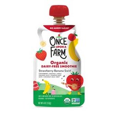 Once Upon A Farm Organic Dairy Free Strawberry Banana Swirl Smoothie Pouch