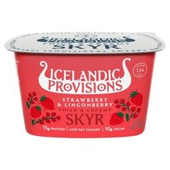 Icelandic Provisions 15g Protein Skyr - Strawberry & Lingonberry 5.3 oz