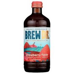 Brew Dr Organic Kombucha Strawberry Fields 14 fl oz Bottle