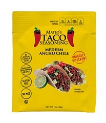 Mateo's Medium Ancho Chile Taco Seasoning, 1 oz