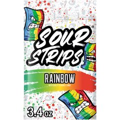 Sour Strips Rainbow Flavored Chewy Candy Bag 3.4 oz 3.4 oz