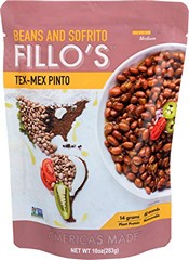 FILLO'S Tex Mex Pinto Beans Medium Spice - Single Pouch, 10 oz