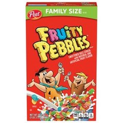 Post Fruity Pebbles Cereal Sweetened Rice Family Size 19.5 oz