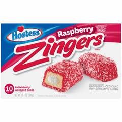 Hostess Zingers Snack Cakes, Raspberry Artificially Flavored Cake