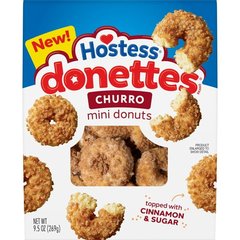 Hostess Donettes Churro Mini Donuts Topped with Cinnamon Sugar 9.5 oz Bag 9.5 oz