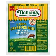 Nathan's Grass Fed Beef Franks 10 oz 10 oz Shrinkwp