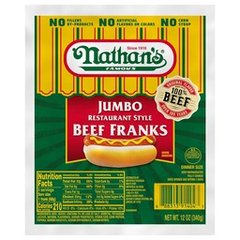 Nathan's Famous Jumbo Restaurant Style Beef Franks 12 oz 12 oz Shrinkwp