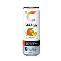 Celsius Peach Mango Green Tea Energy Drink Can